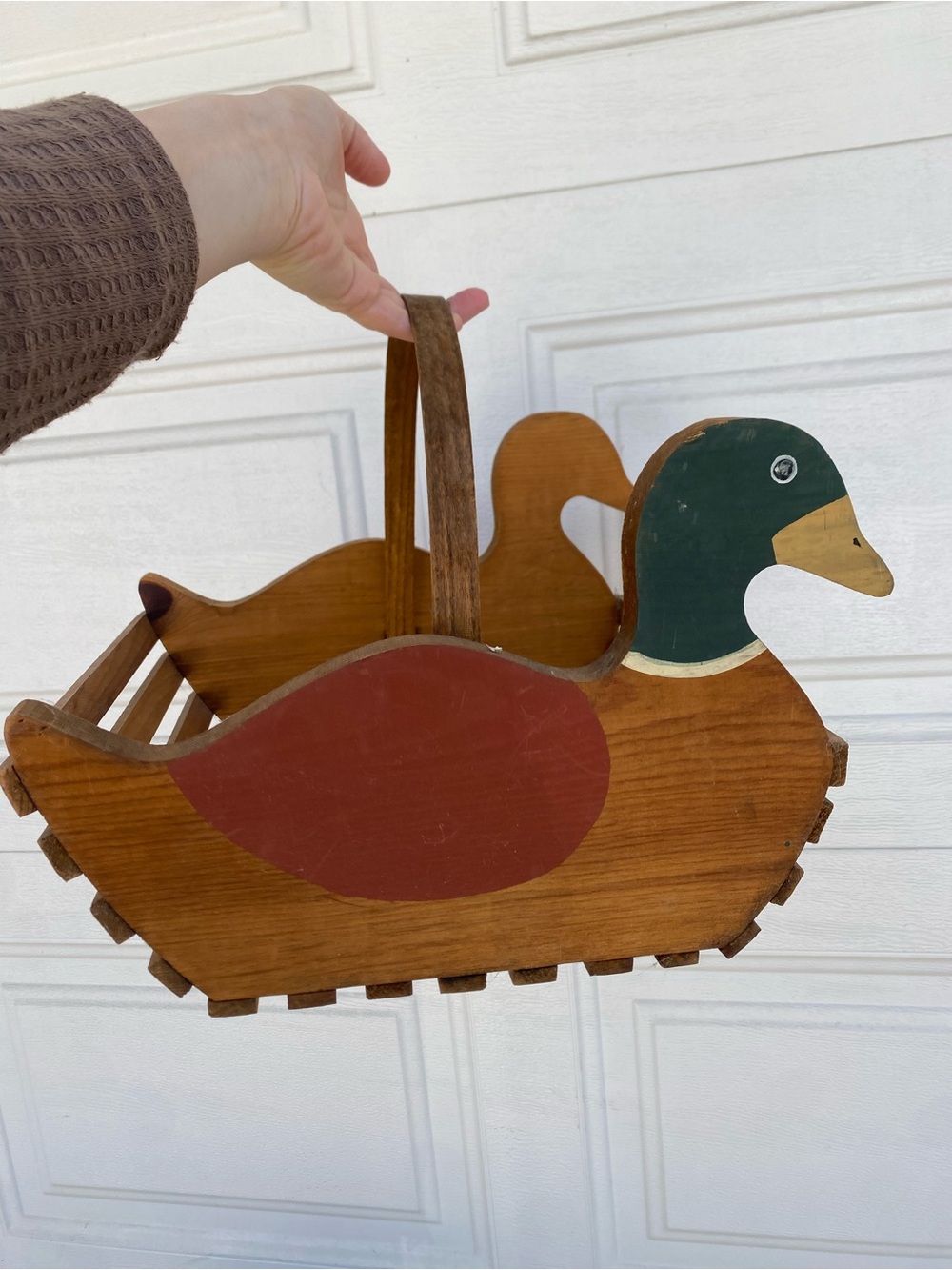 Handmade Wooden Duck Basket